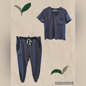 FIGS Space Navy Scrub Set- Women’s Large Top and Pant